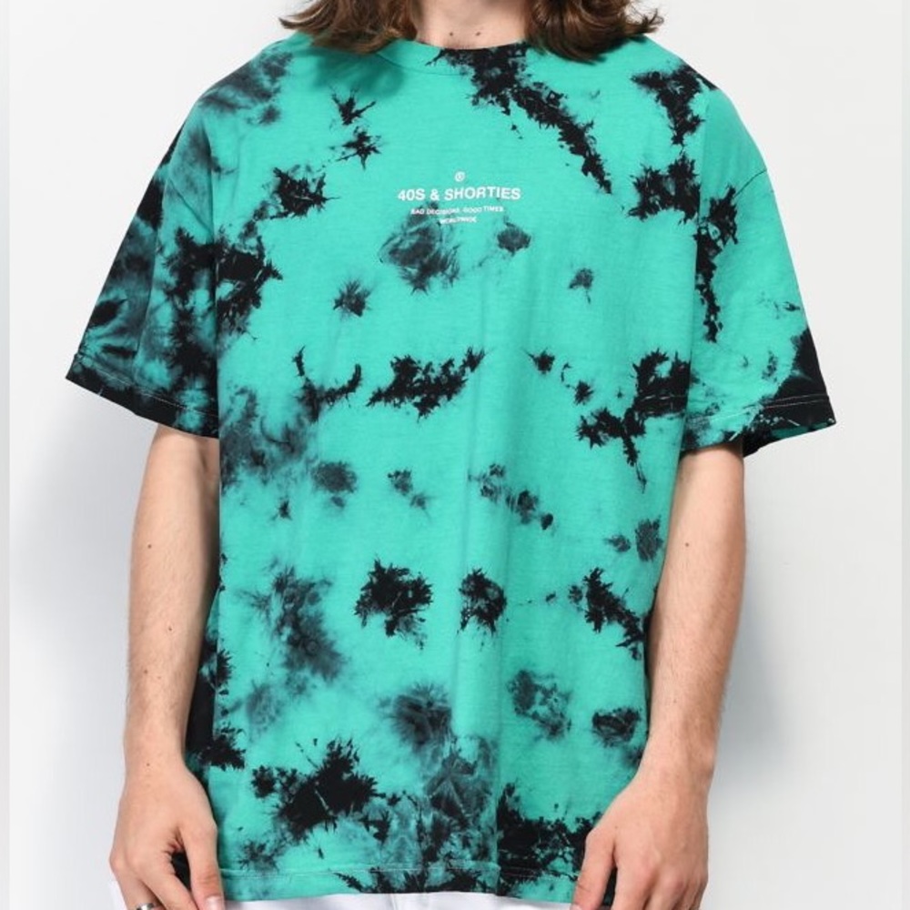 40s and shorties green tie dye t shirt
